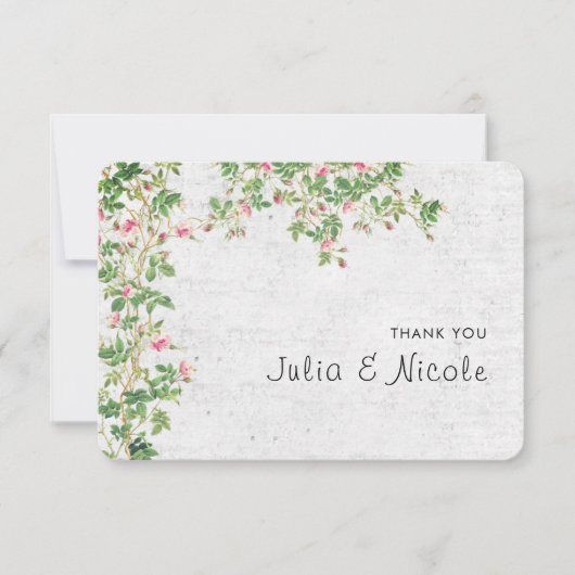 Roze Rose Oude Muur  Stijl Dagboek Trouwen (Voorkant)