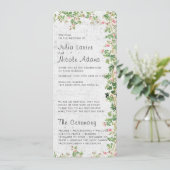 Roze Rose Oude Muur  Stijl Dagboek Trouwen Programmakaart (Staand voorkant)