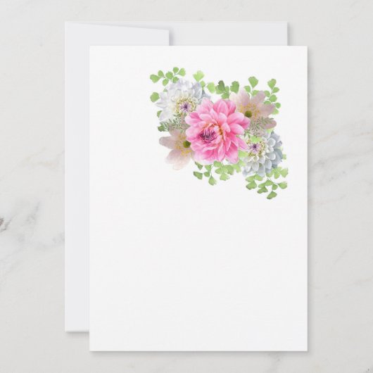 Roze Rose Oval Wedding Kaart (Achterkant)