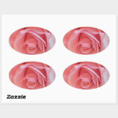 Roze Rose Ovale Sticker (Vel)