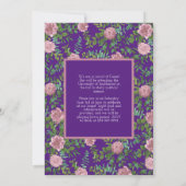 Roze Rose Paars Foto Afstuderen Aankondiging (Achterkant)