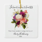 Roze Rose Paars Orchid Funeral Keramisch Ornament (Voorkant)