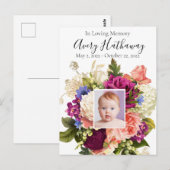 Roze Rose Paars Orchid Funeral Memorial Briefkaart (Voorkant / Achterkant)