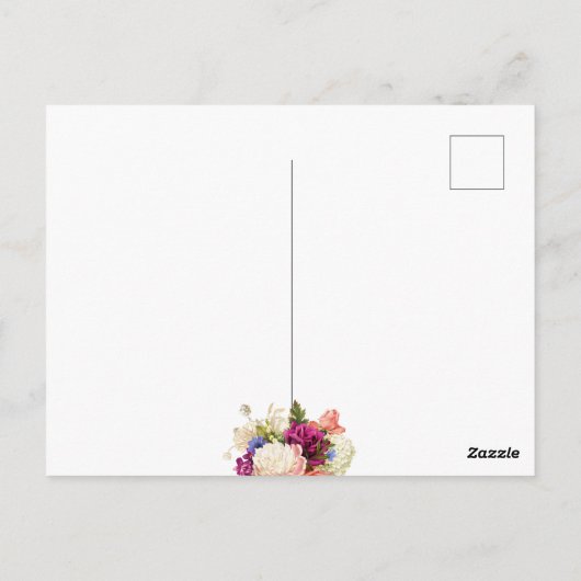 Roze Rose Paars Orchid Funeral Memorial Briefkaart (Achterkant)