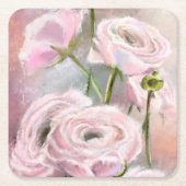 Roze Rose Paper Onderzetter (Voorkant)