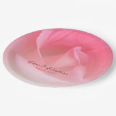 Roze Rose Papieren Bordje (Gekanteld)