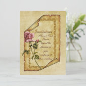 Roze Rose Parchment Kaart (Staand voorkant)