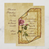 Roze Rose Parchment Kaart (Voorkant / Achterkant)