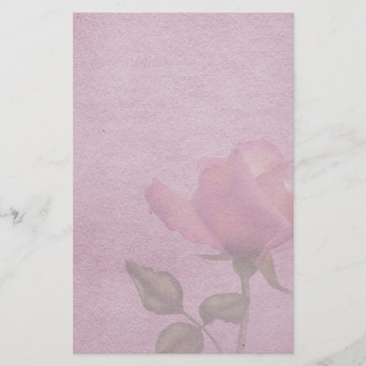 Roze Rose Parchment Stationery Briefpapier (Voorkant)