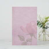 Roze Rose Parchment Stationery Briefpapier (Staand voorkant)