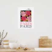 Roze Rose Paris Vintage Poster Frans (Keuken)
