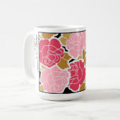 Roze Rose Paris Vintage Poster Franse Mok (Voorkant links)