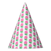 Roze Rose Party Pet Feesthoedjes (Voorkant)