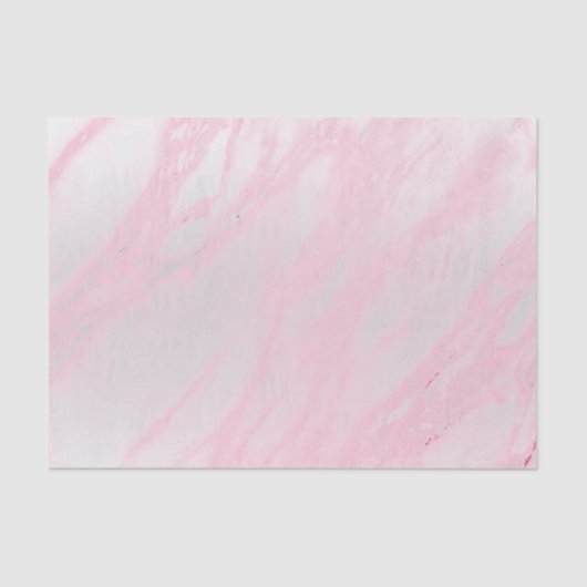 Roze Rose Pastel Blush Metallic Marmer Grijs Zilve Tissuepapier (Voorkant)