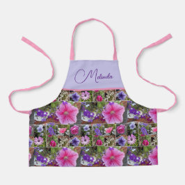 Roze Rose Penunia Daisy Flowers Floral Girls Apron Schort
