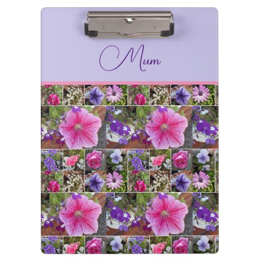 Roze Rose Penunia Daisy Flowers Floral Moederdag Klembord (Voorkant)