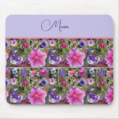 Roze Rose Penunia Daisy Flowers Floral Moederdag Muismat (Voorkant)