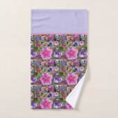 Roze Rose Penunia Daisy Flowers Floral vrouwen Bad Handdoek (Handdoek)