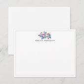 Roze Rose Peonies Magnolia Lila Florence Waterverf Notitiekaartje (Voorkant / Achterkant)