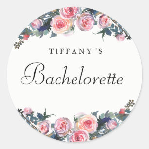 Roze Rose Peony Floral Bachelorette Sticker
