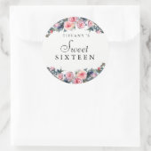 Roze Rose Peony Floral Sweet 16 Sticker (Tas)