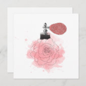 Roze Rose Perfume Feestdagenkaart (Voorkant / Achterkant)