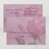 Roze Rose perkament stijl uitnodiging (Voorkant / Achterkant)