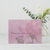 Roze Rose perkament stijl uitnodiging (Staand voorkant)