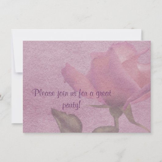 Roze Rose perkament stijl uitnodiging (Voorkant)