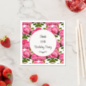 Roze Rose Personalized 50th Birthday Pary Servet (Insitu)