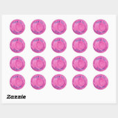 Roze Rose Petals Bloem Dank je wel gepersonaliseer Ronde Sticker (Vel)