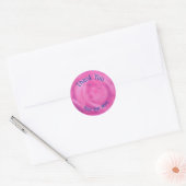 Roze Rose Petals Bloem Dank je wel gepersonaliseer Ronde Sticker (Envelop)