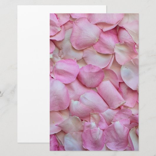 Roze Rose Petals Briefpapier (Voorkant / Achterkant)