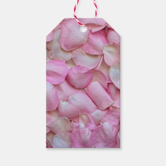 Roze Rose Petals Cadeaulabel (Voorkant)