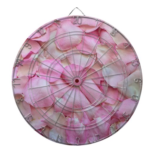 Roze Rose Petals Dartbord (Voorkant)