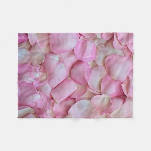 Roze Rose Petals Fleece Deken (Voorkant (Horizontaal))