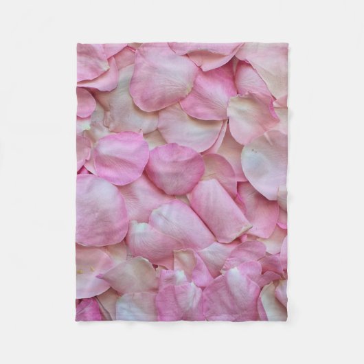 Roze Rose Petals Fleece Deken (Voorkant)