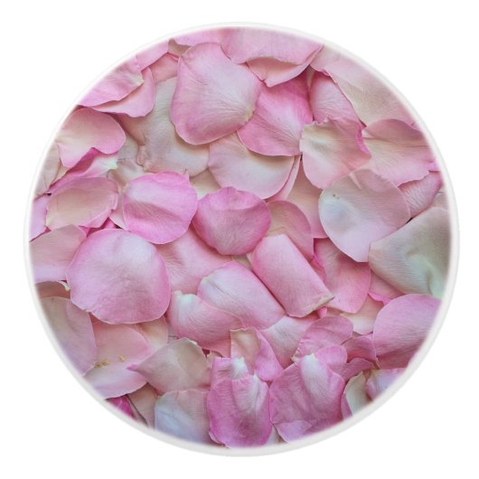 Roze Rose Petals Keramische Knop (Voorkant)