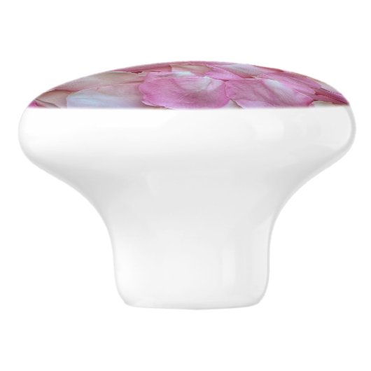 Roze Rose Petals Keramische Knop (Zijkant)