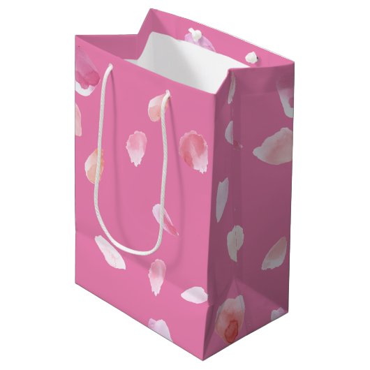 Roze Rose Petals Medium Cadeauzakje (Voorkant Gekanteld)