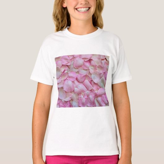 Roze Rose Petals T-shirt (Voorkant)