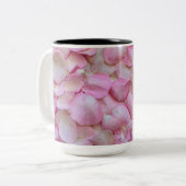 Roze Rose Petals Tweekleurige Koffiemok (Voorkant links)
