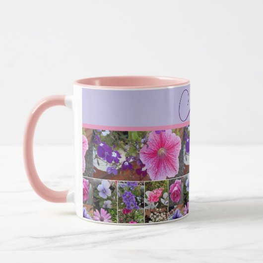 Roze Rose Petunia Flowers Floral  Mok (Links)