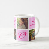 Roze Rose Photo Collage Gift for mam Moederdag Koffiemok (Voorkant rechts)