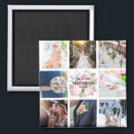Roze Rose Photo Collage Magnet Wedding Favor<br><div class="desc">Zoek coördinerende producten in ons "Roze Rose & Lavender" Collectie!</div>
