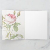 Roze Rose Pierre-Joseph Redoute Wenskaart Kaart (Binnen)