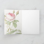 Roze Rose Pierre-Joseph Redoute Wenskaart Kaart (Binnen)
