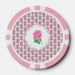 Roze Rose Poker Chips Voor Verjaardagen