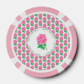 Roze Rose Poker Chips Voor Verjaardagen (Achterkant)