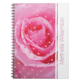 Roze Rose Polka Dot Custom Notitieboek Journal